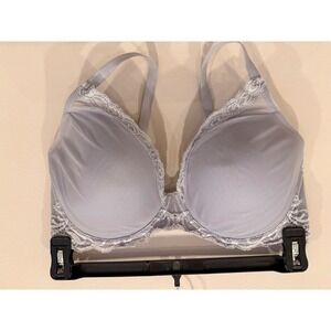 Natori‎ Full Coverage Bra Lace Trim Padded Underwire Light Blue 38G